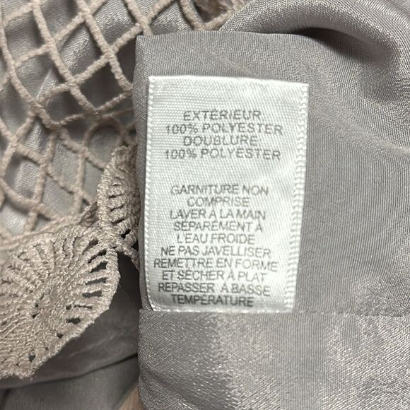 Design Lab Lord & Taylor Lace Crop Top Mauve Tan Women’s Sz L - Picture 9 of 12